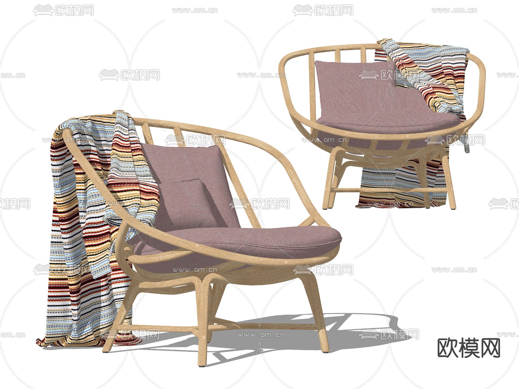 现代户外休闲椅su模型