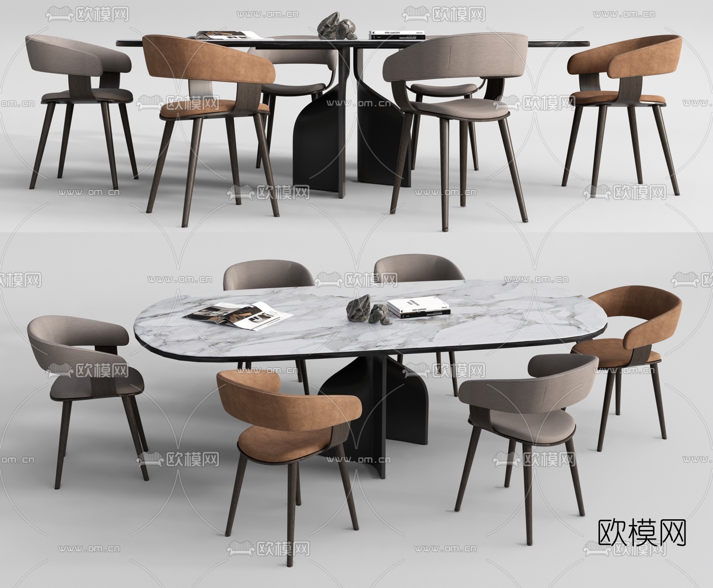 现代轻奢餐桌椅su模型