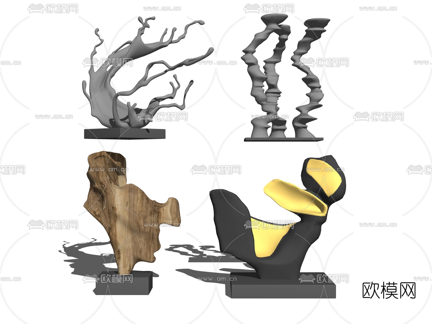 现代抽象雕塑su模型