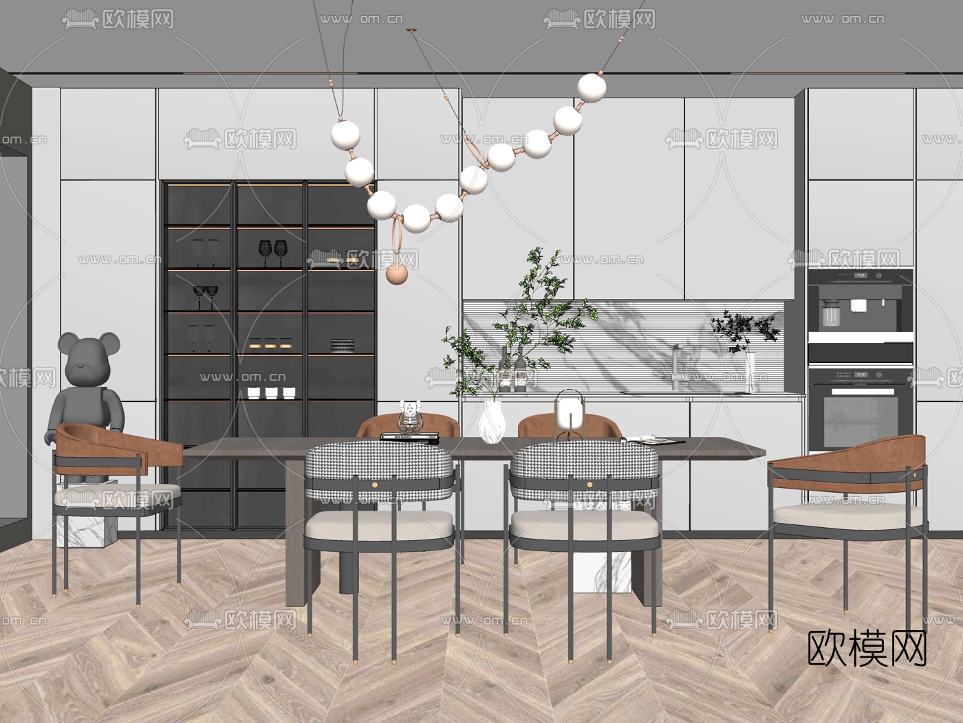 现代餐厅su模型