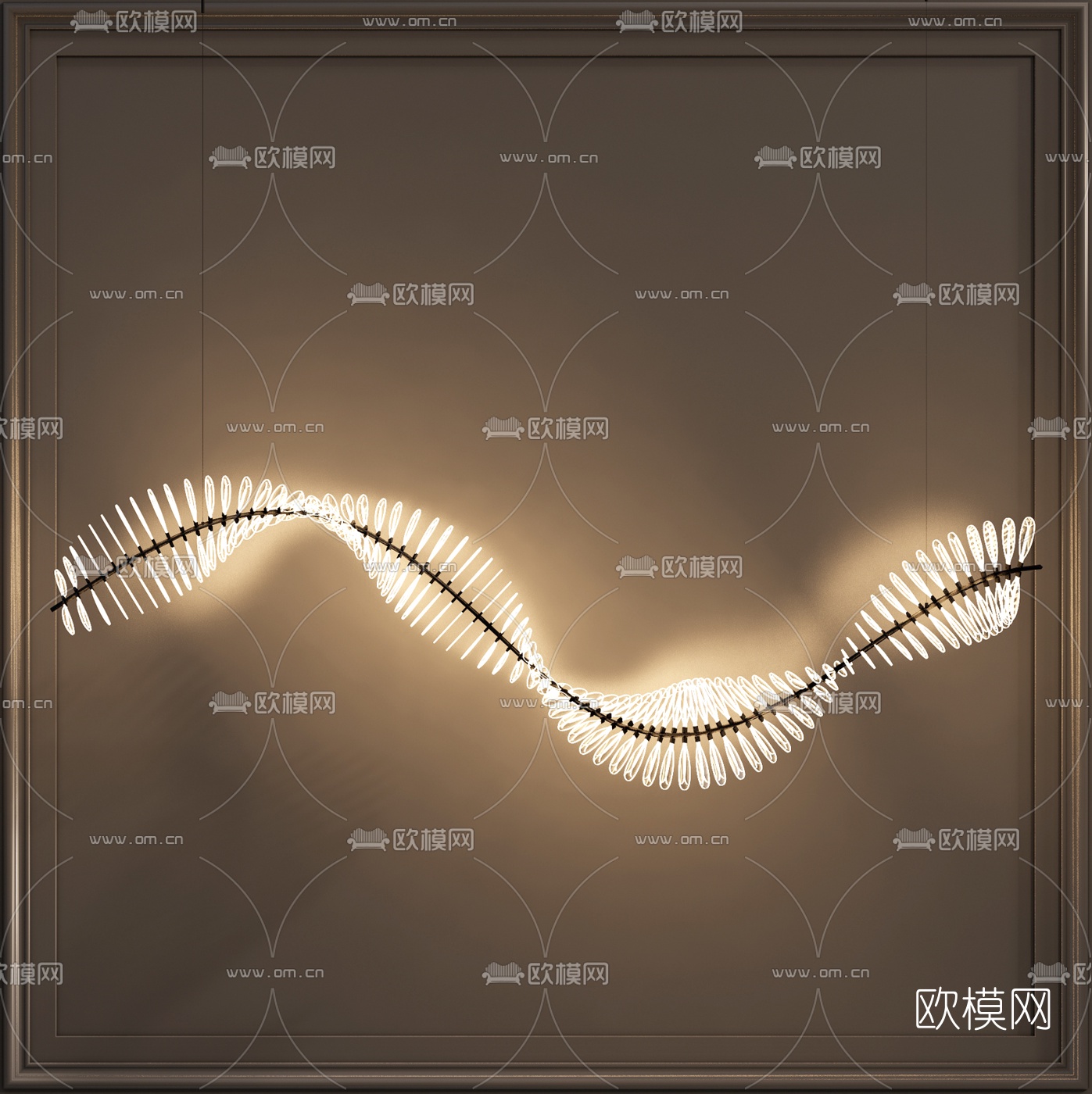 现代水晶吊灯su模型下载（渲染图1）