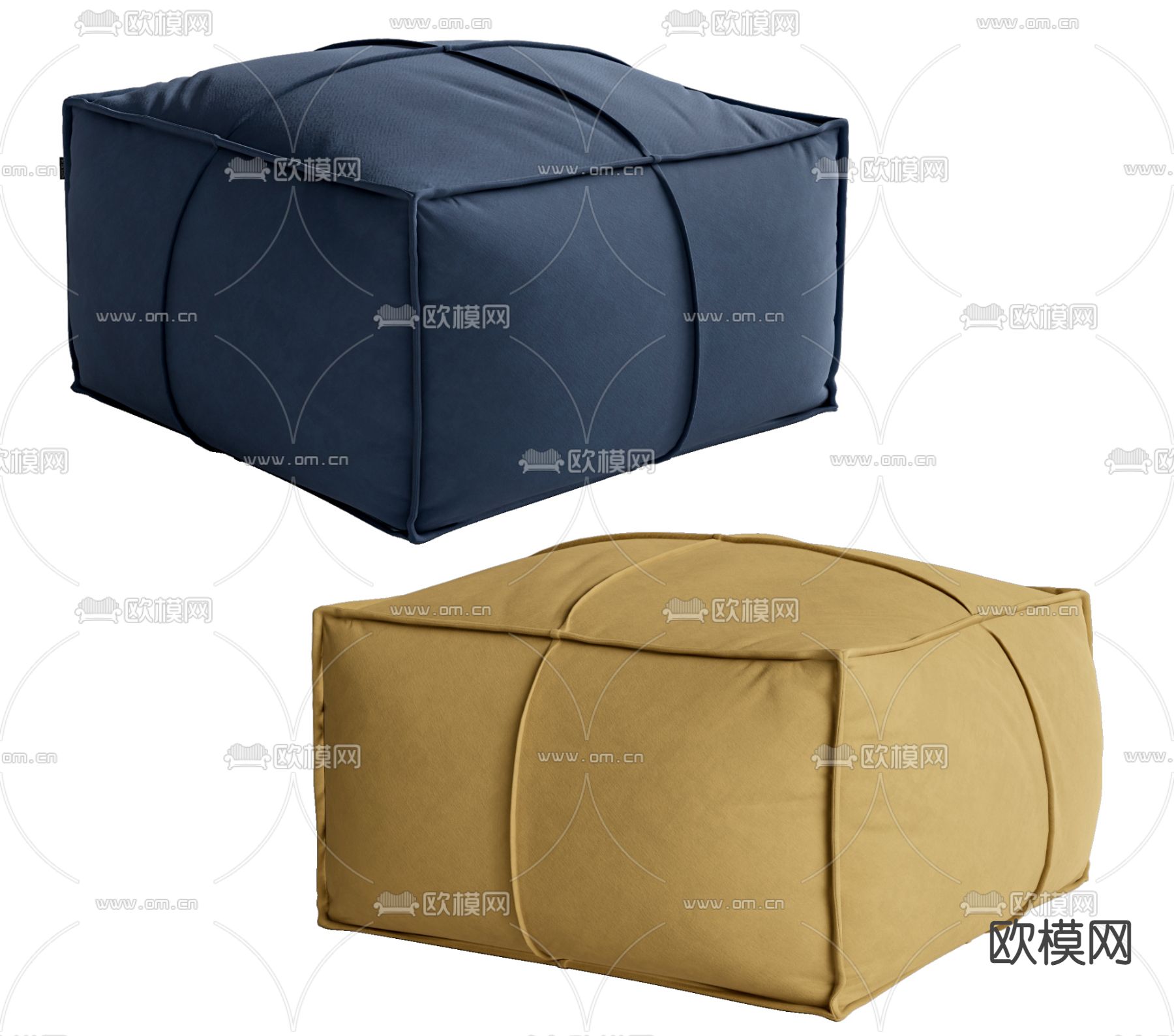 现代沙发凳脚踏su模型下载（渲染图1）