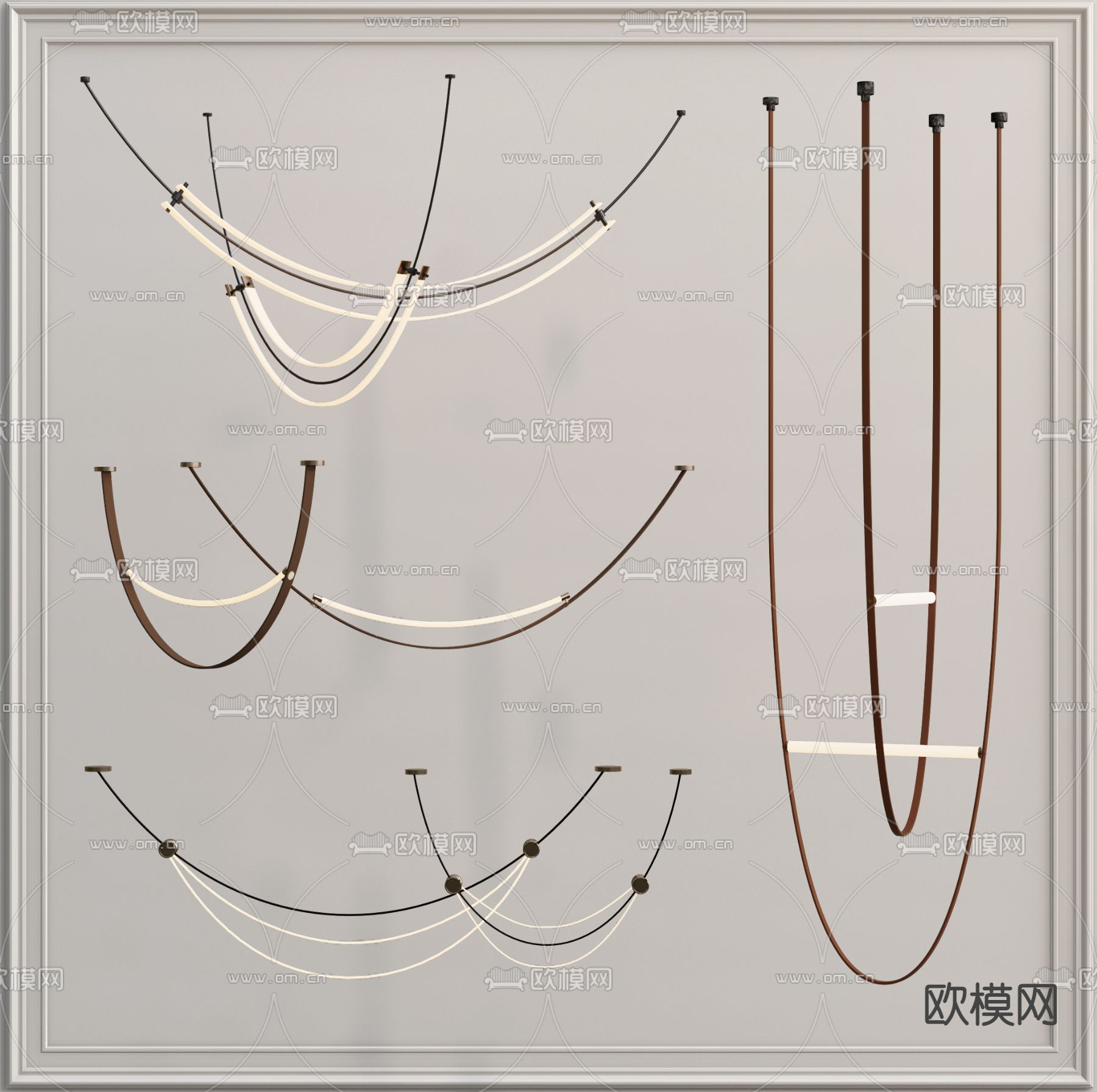 侘寂轻奢吊灯su模型下载（渲染图1）