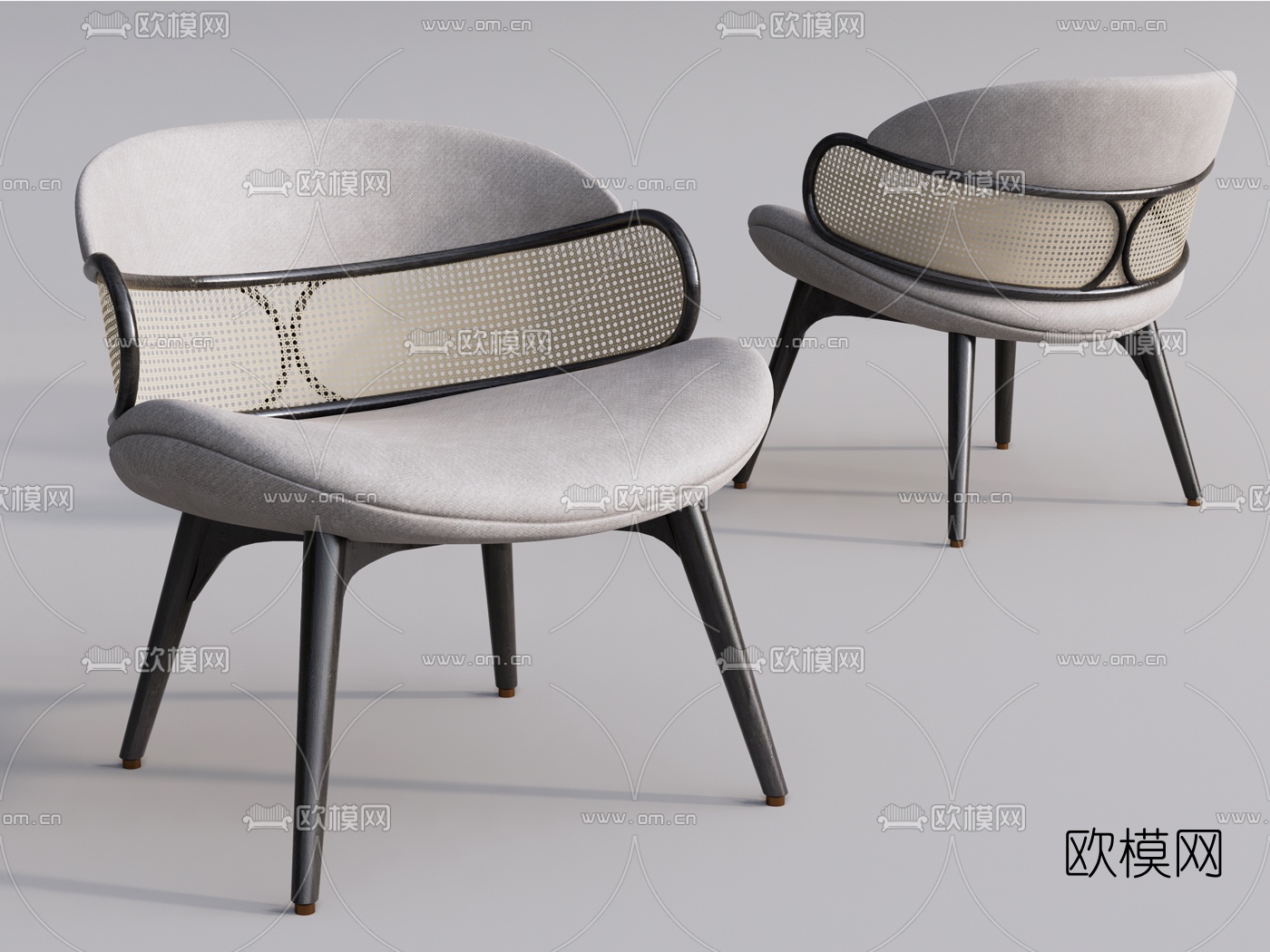 现代布艺休闲椅su模型
