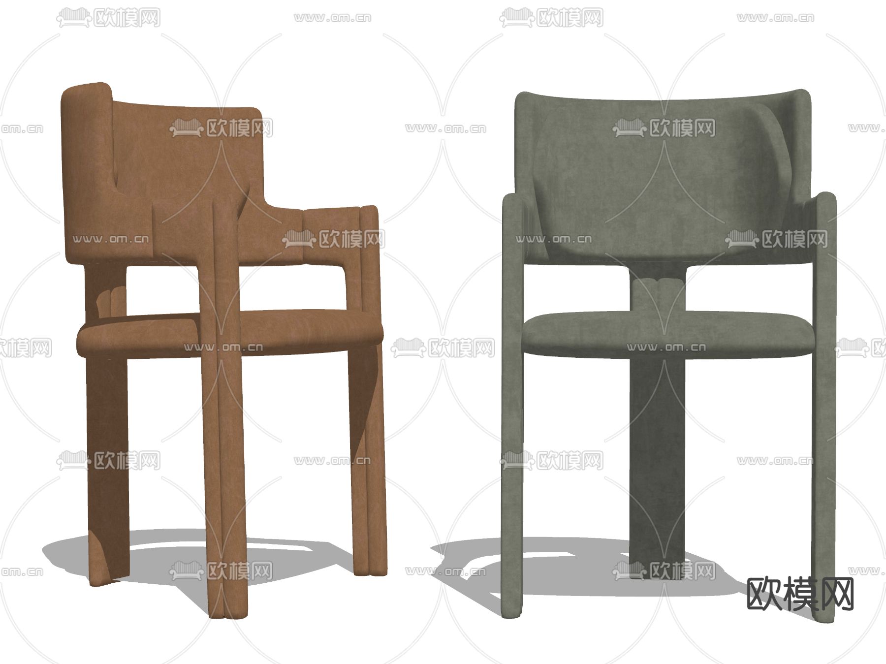 现代餐椅单椅su模型下载（渲染图2）