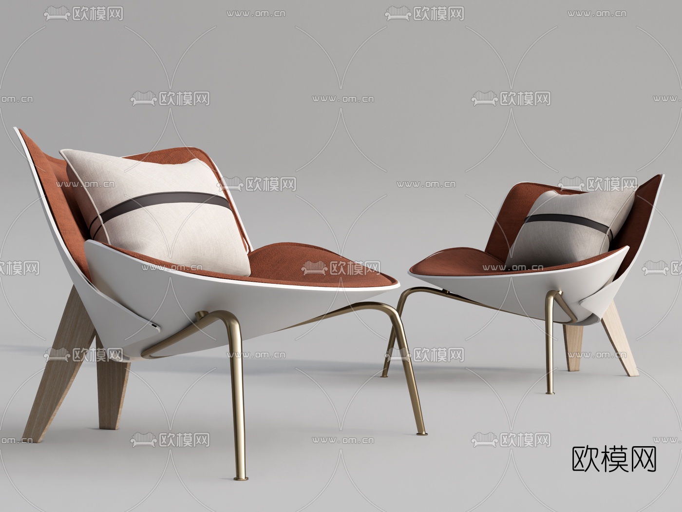 现代布艺休闲椅su模型