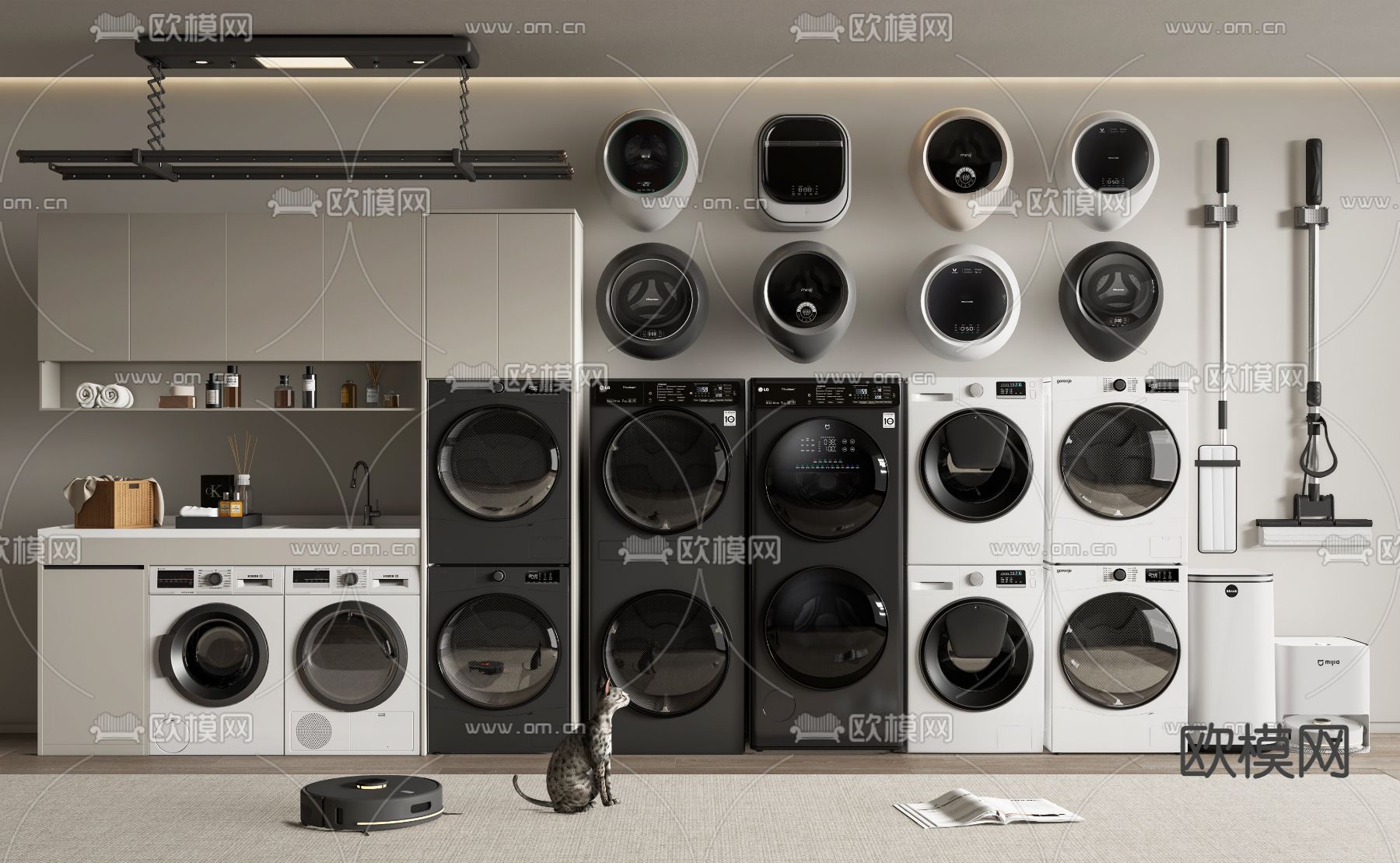 洗衣机 壁挂洗衣机 洁具3d模型下载