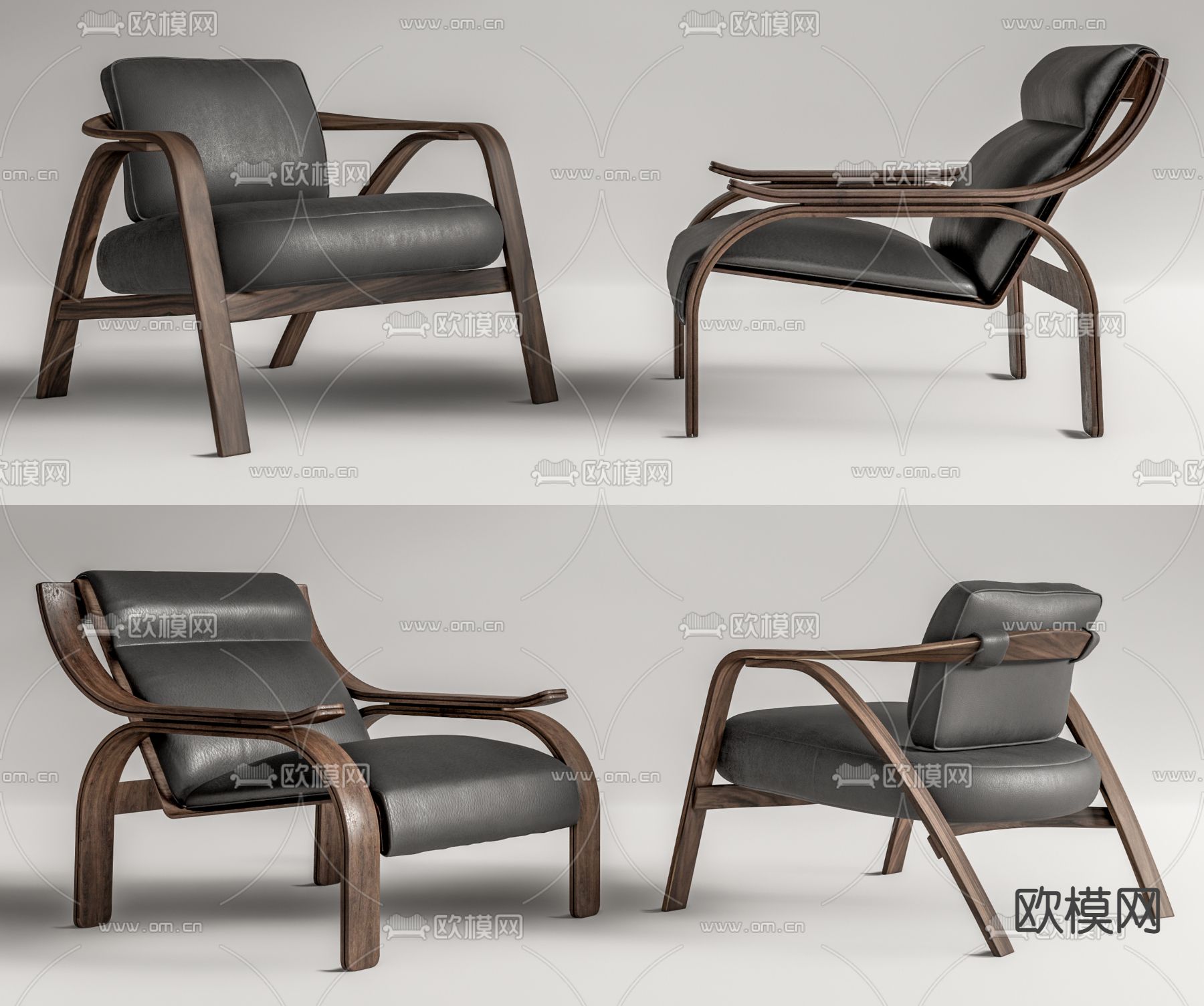 新中式休闲椅子su模型下载（渲染图1）