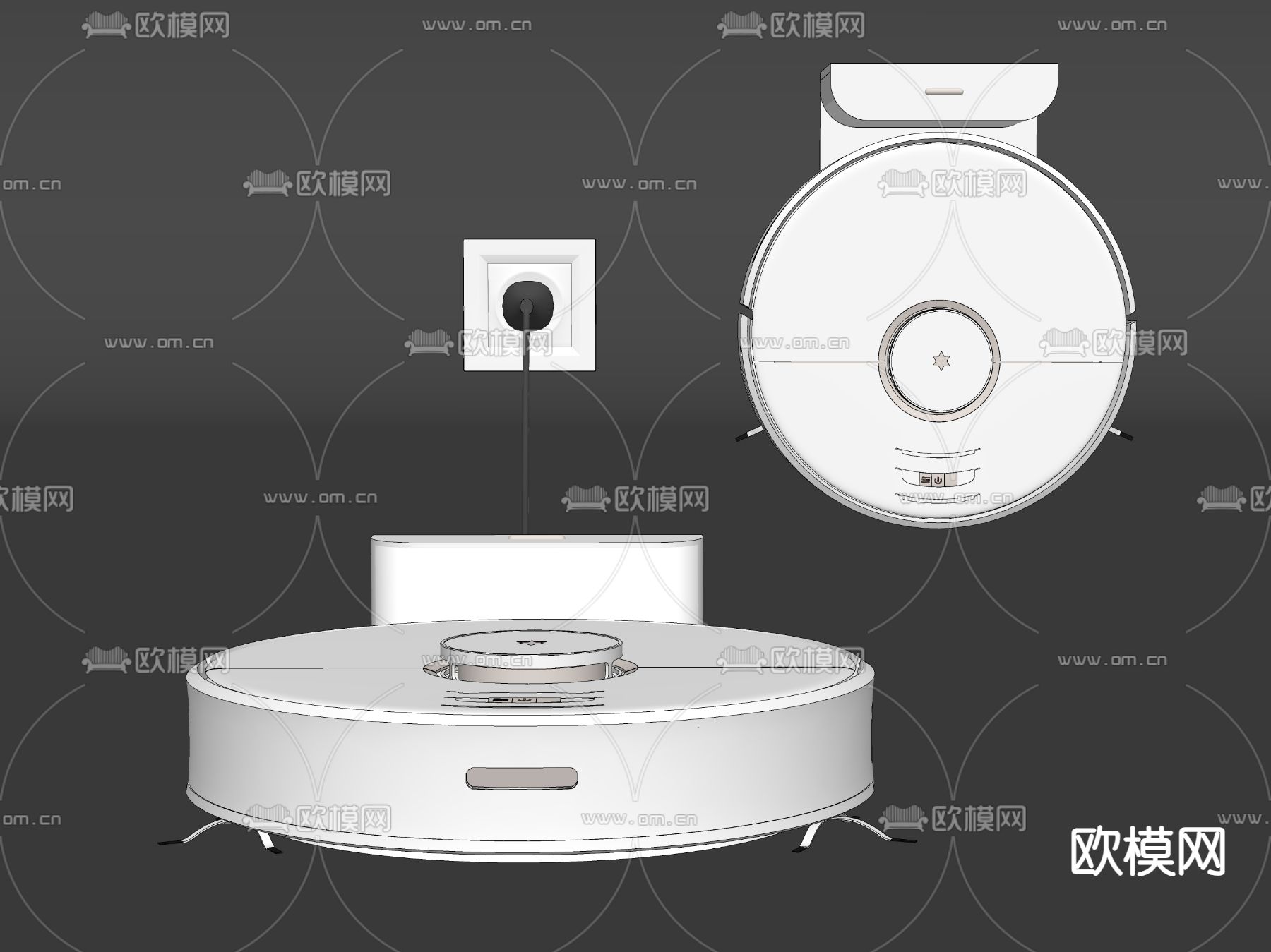 现代扫地机器人su模型下载（渲染图2）