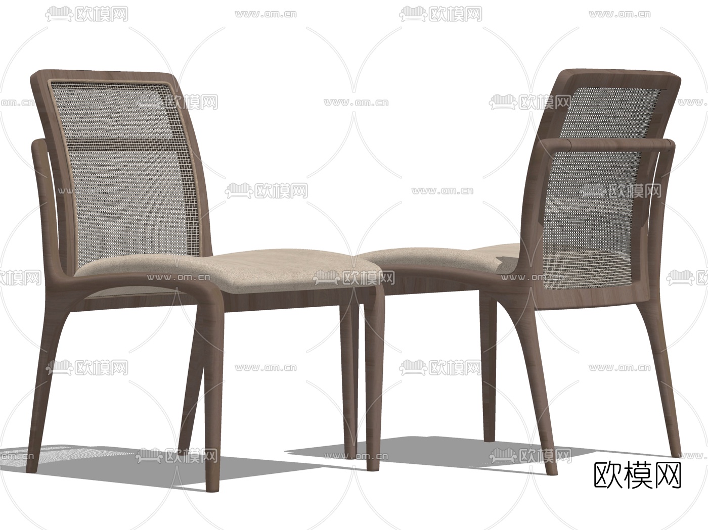 现代布艺单椅su模型下载（渲染图2）