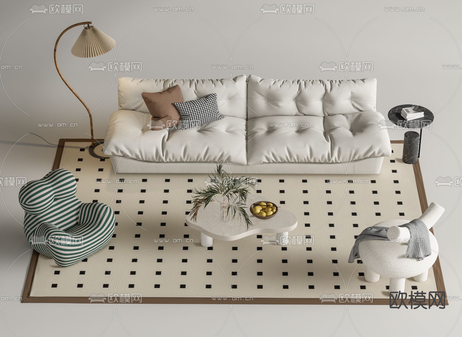 Baxter 组合沙发su模型