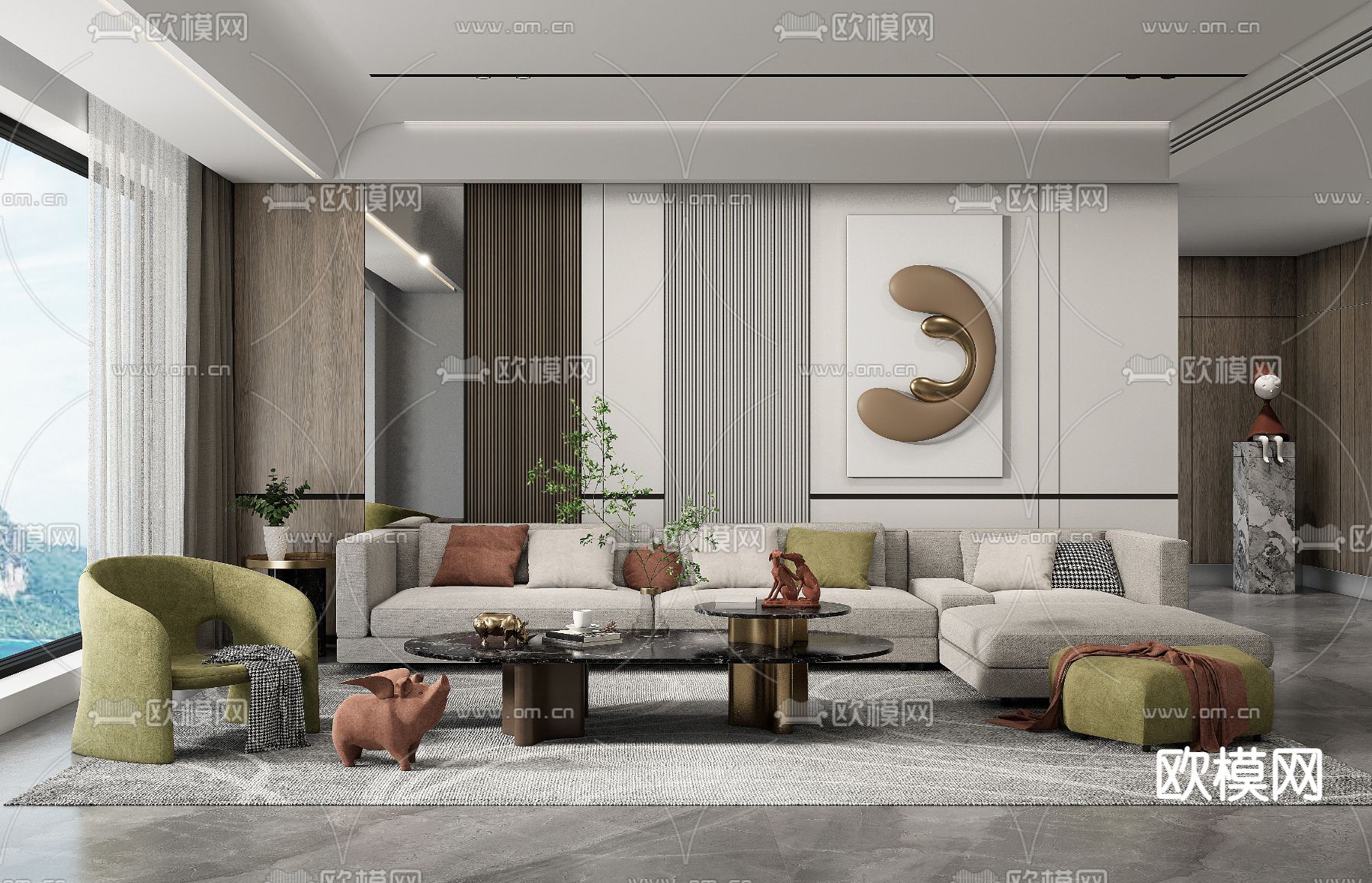 现代客厅su模型