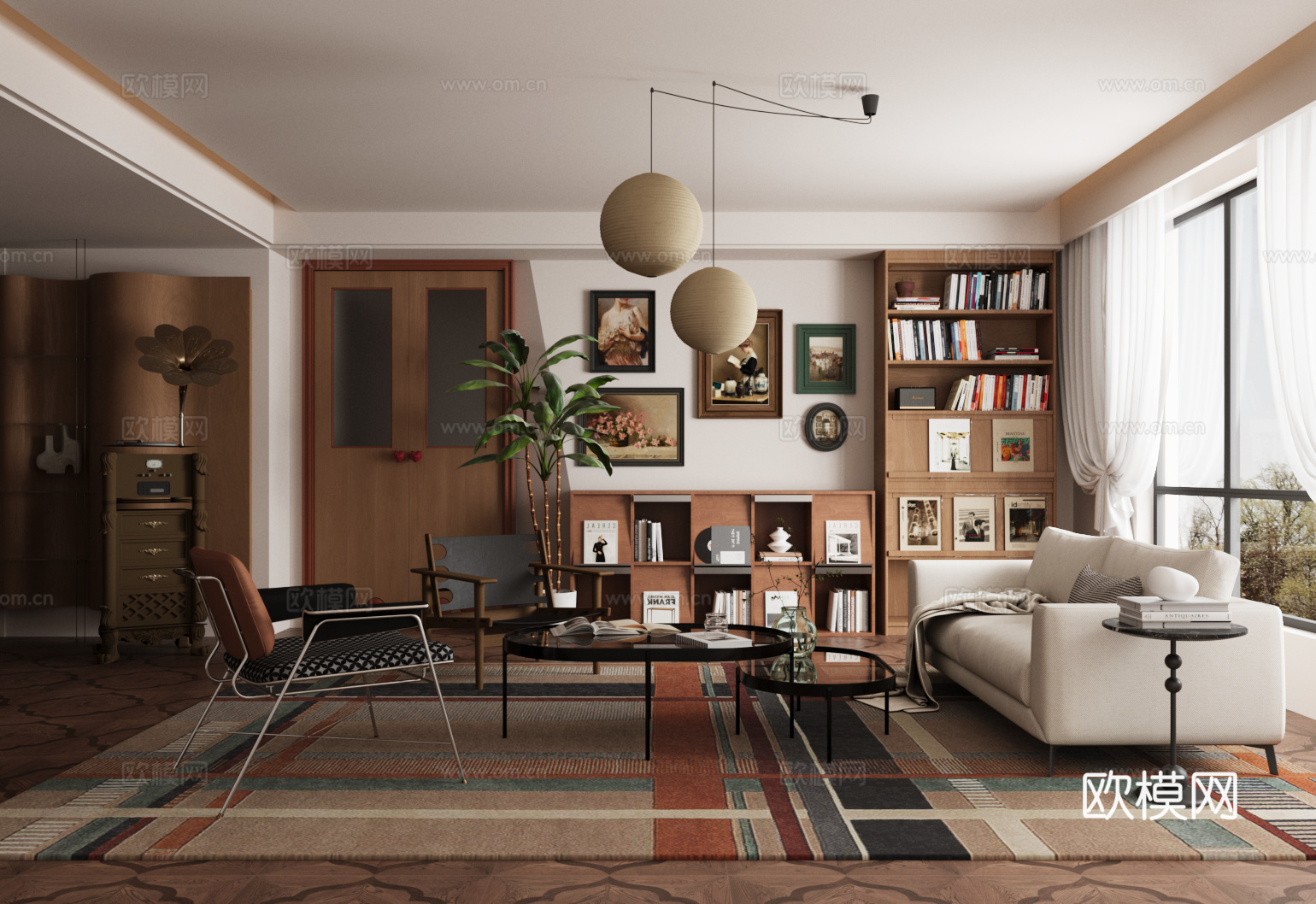中古风客厅3d模型下载