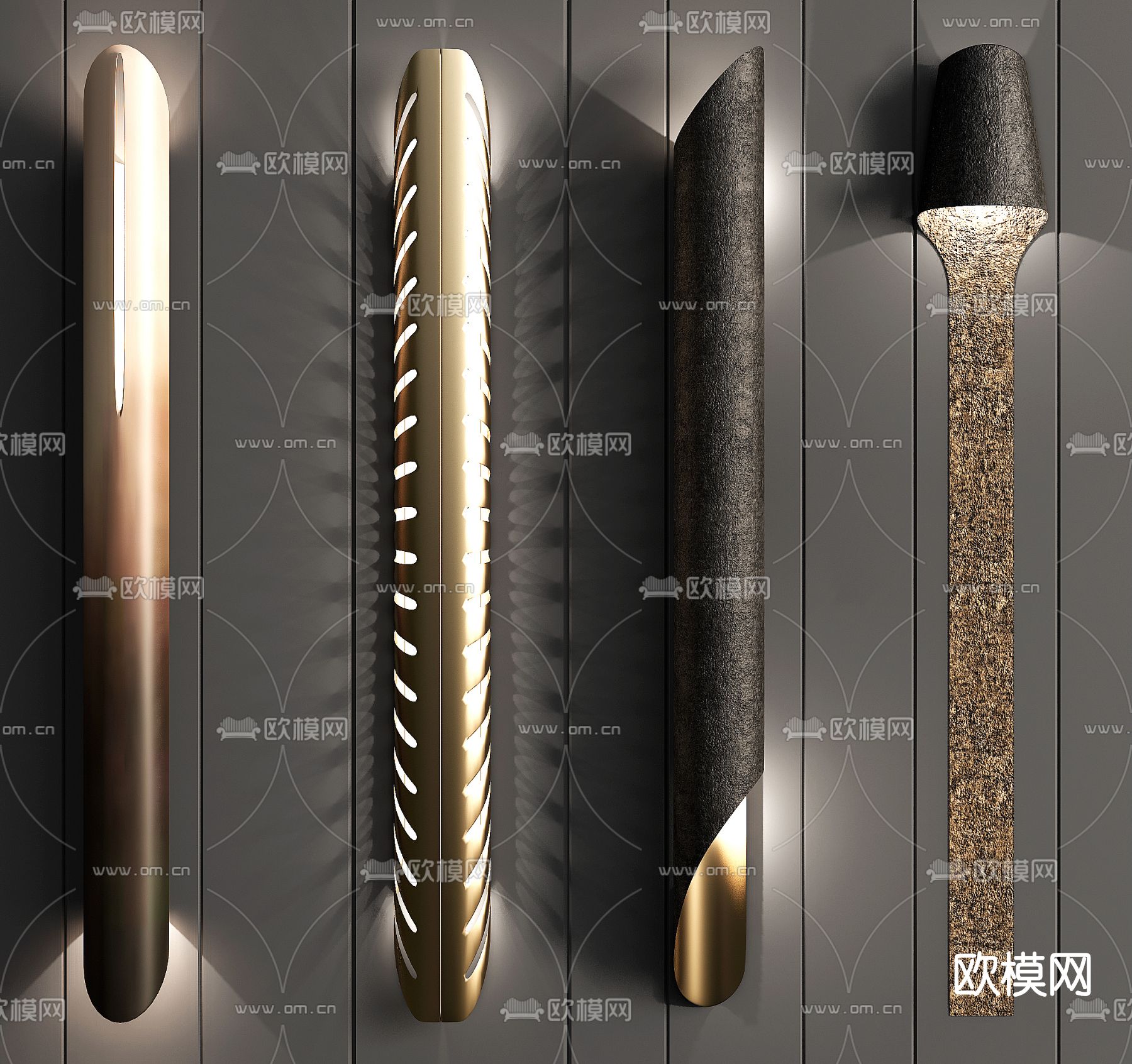 现代轻奢壁灯su模型下载（渲染图1）