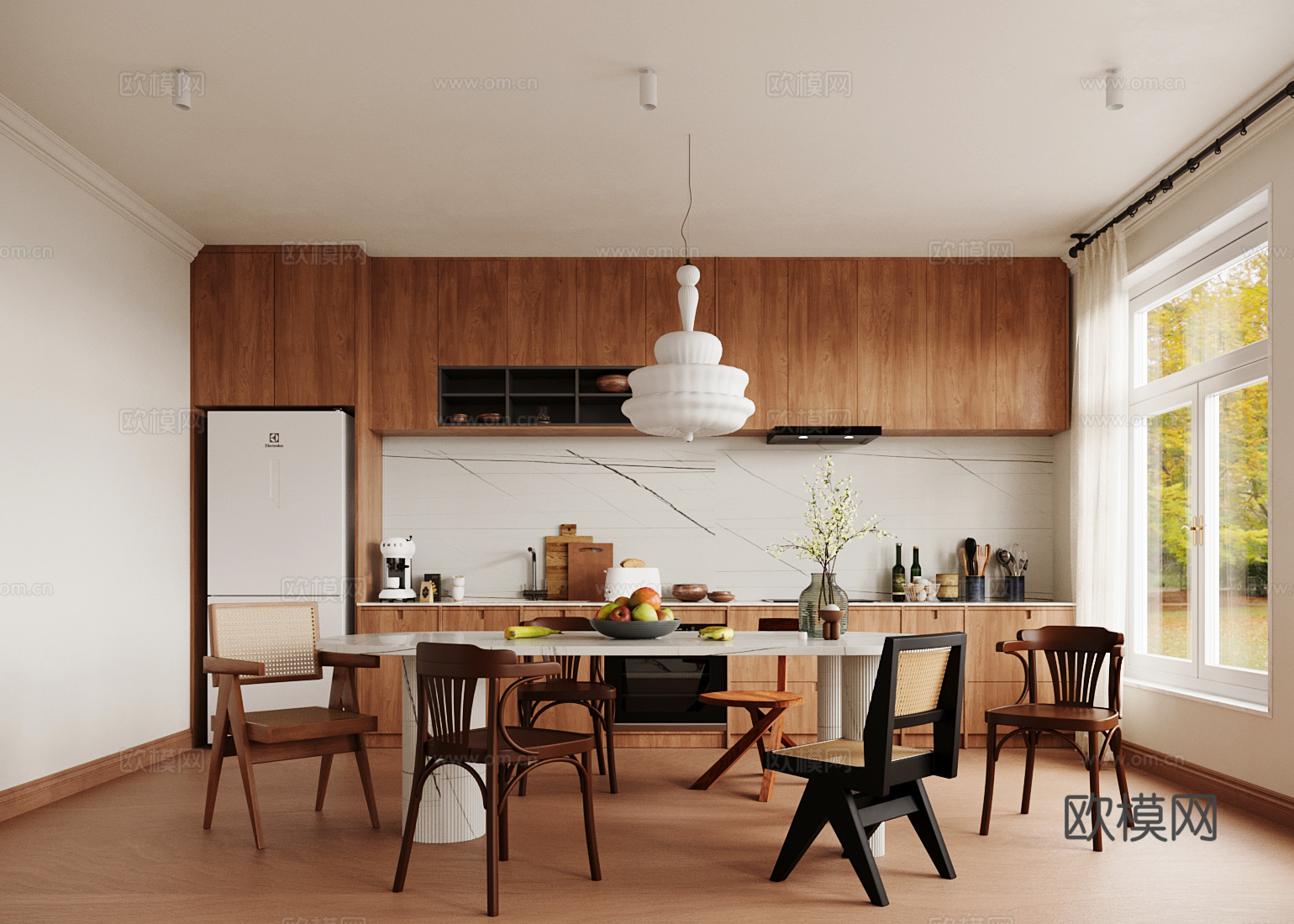 中古风餐厅3d模型下载（渲染图2）