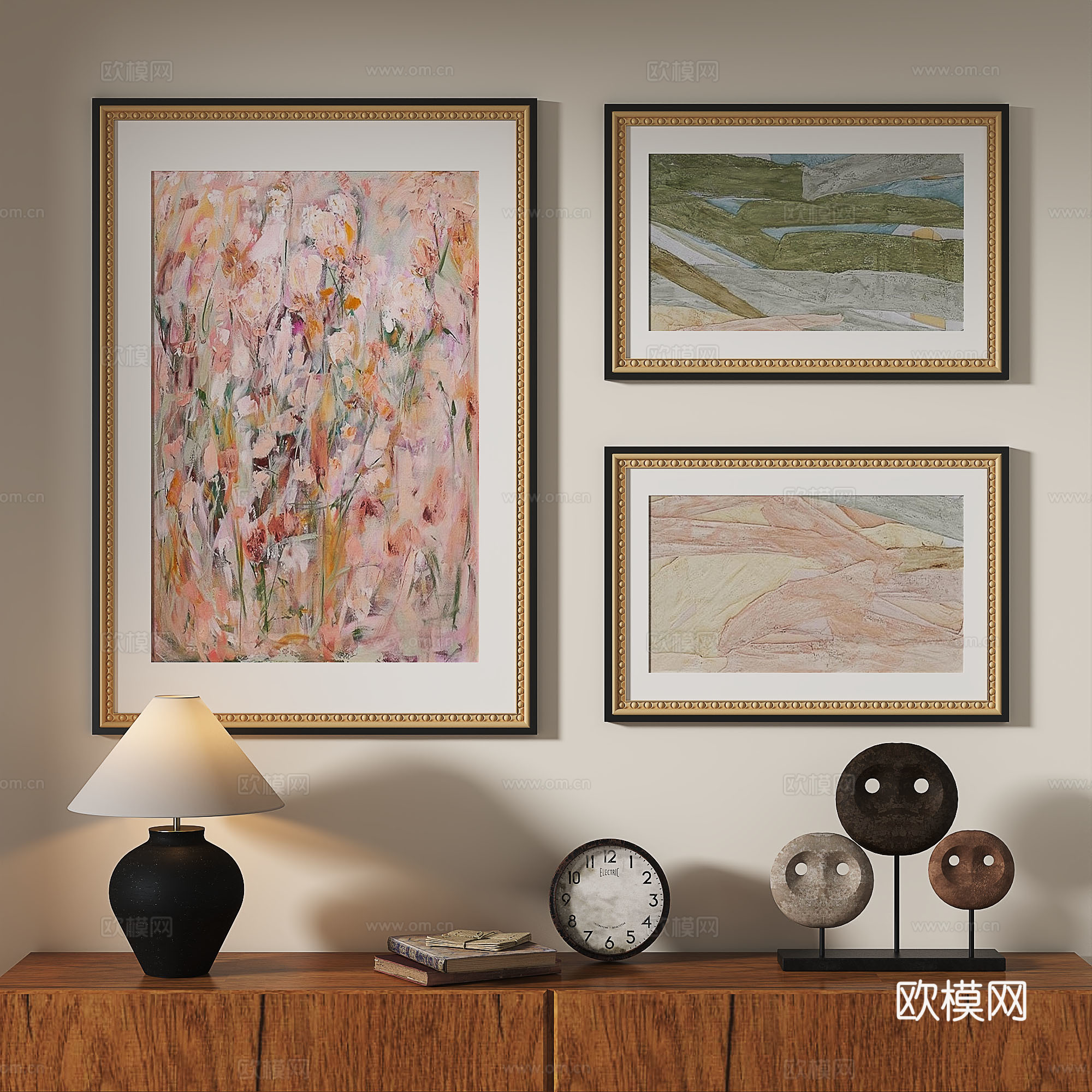 现代,法式,复古,中古,装饰画3d模型