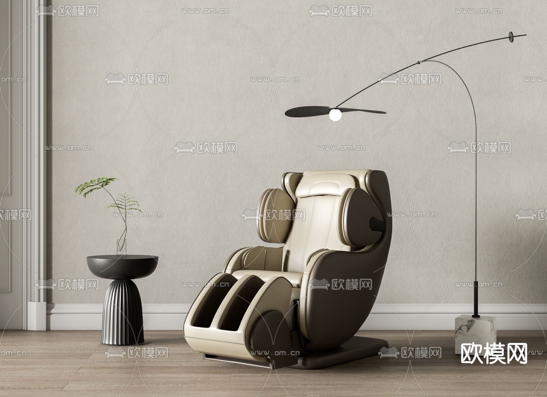 现代按摩椅su模型下载（渲染图1）