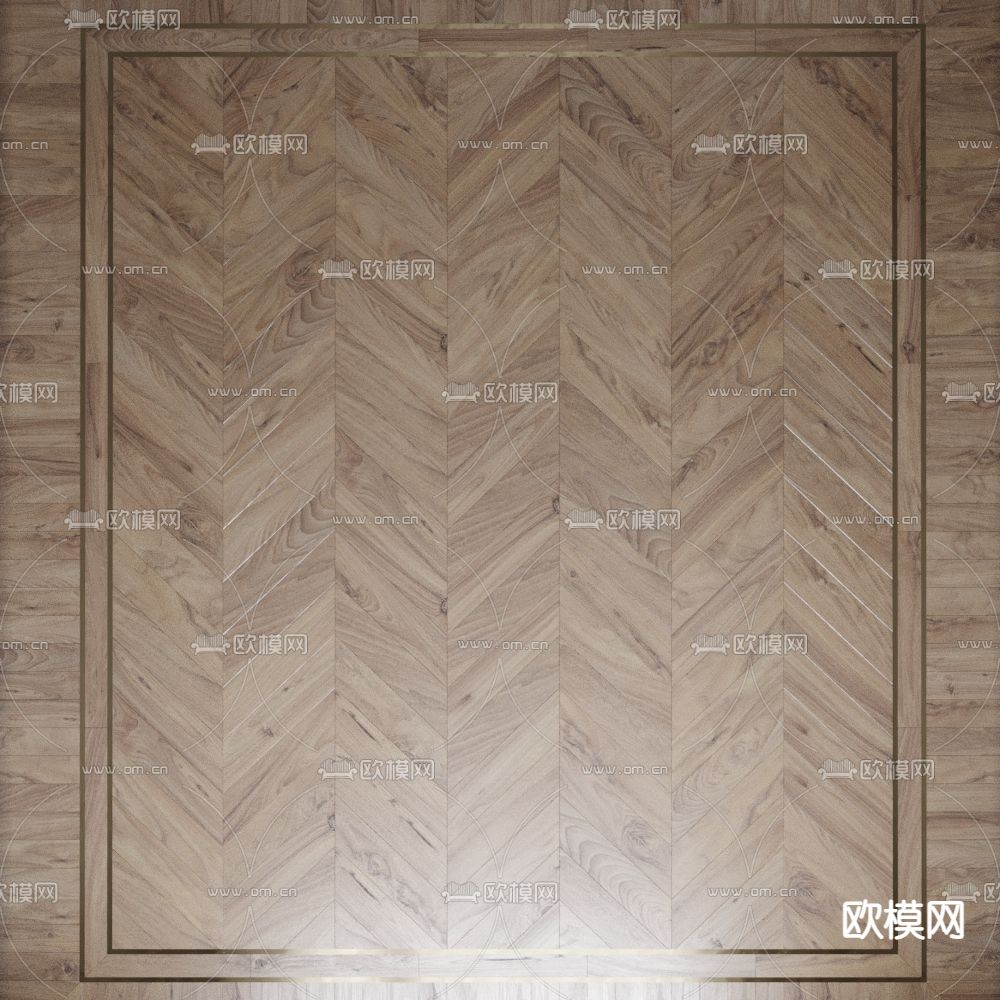 现代鱼骨拼木地板3d模型下载（渲染图2）