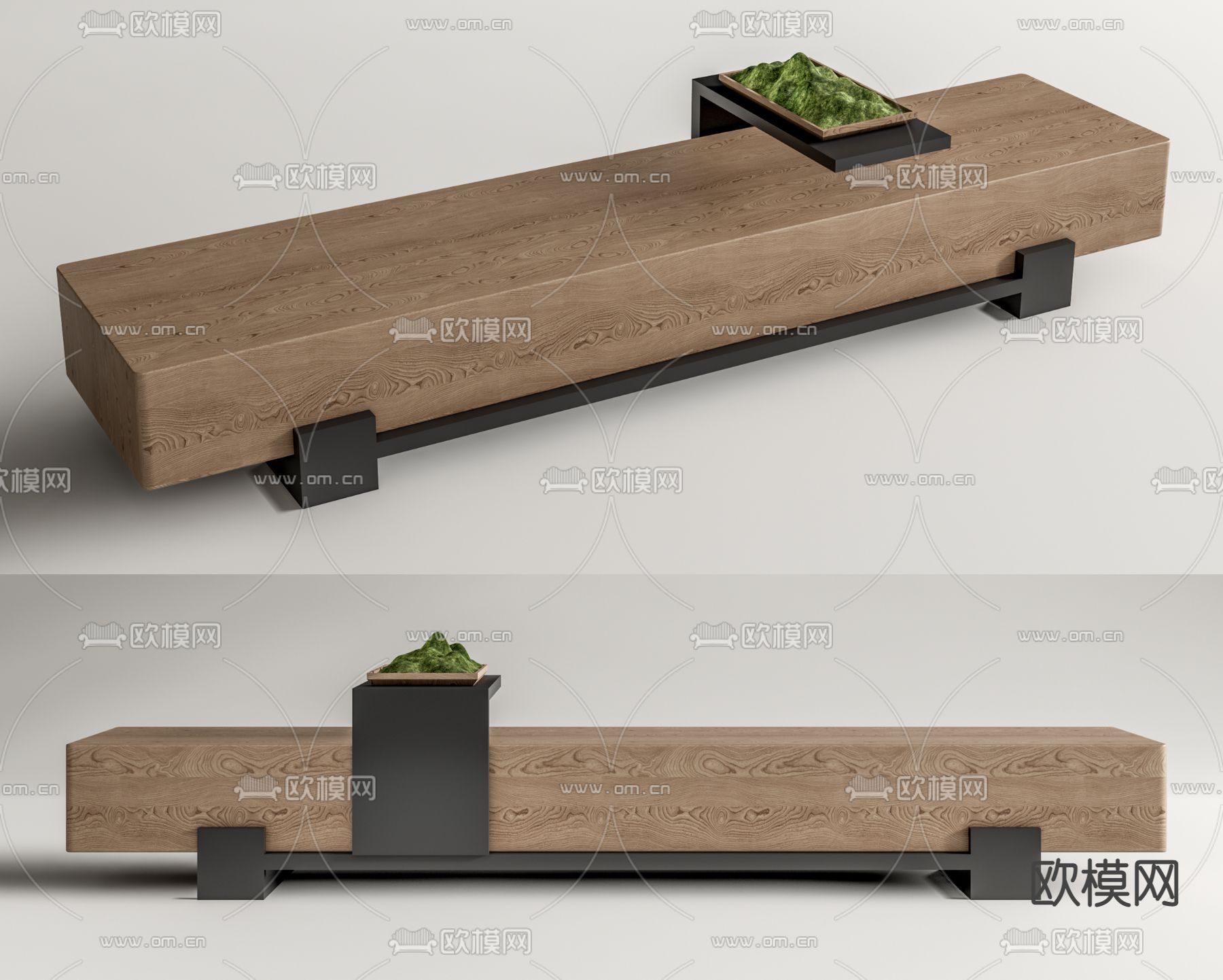 现代户外凳子 景观长凳su模型