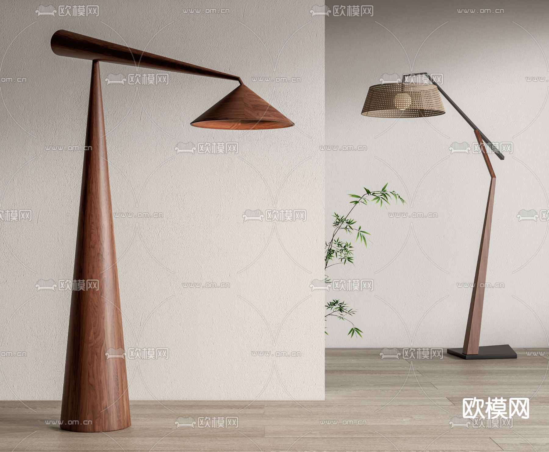 侘寂落地灯su模型下载（渲染图1）