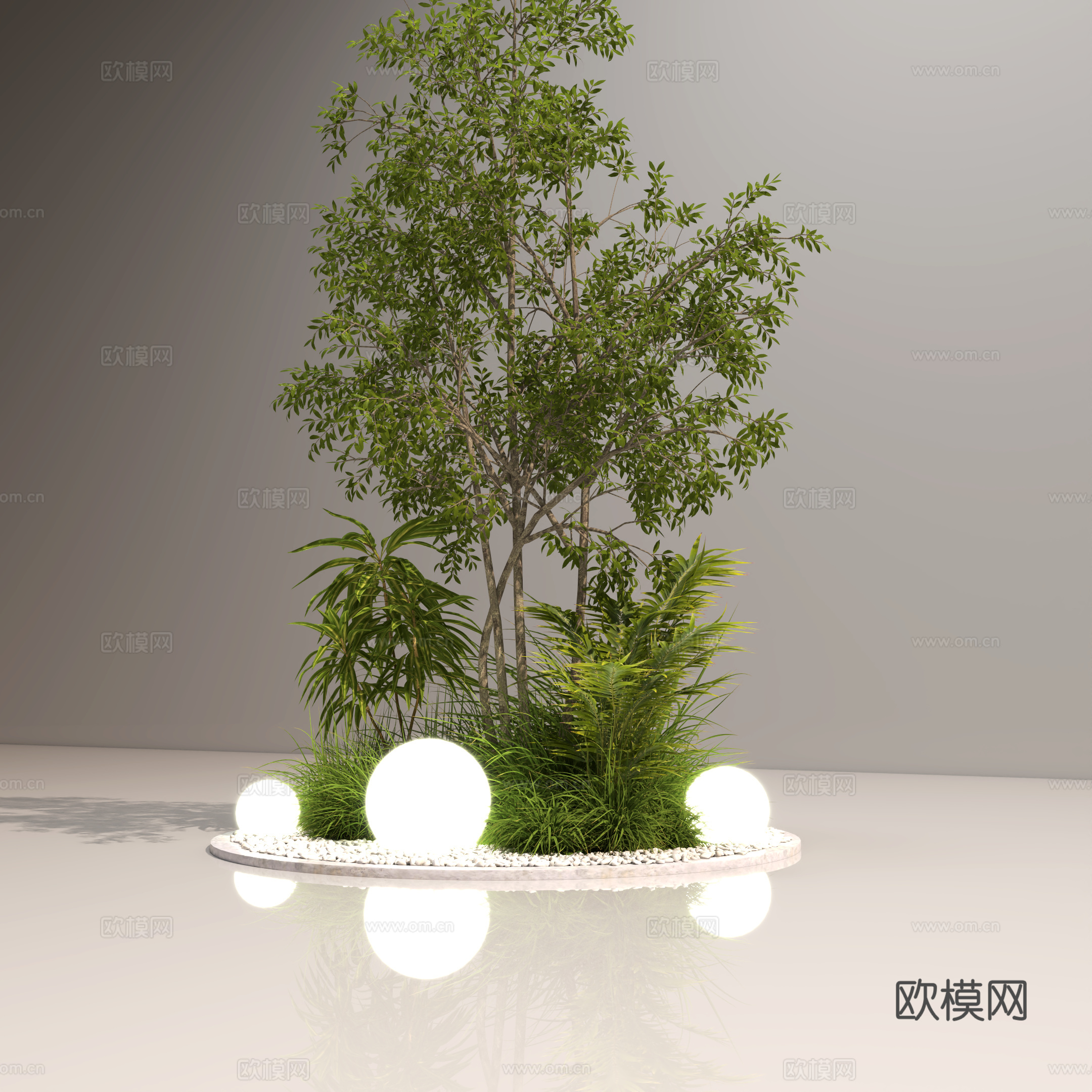 庭院景观小景 展厅景观小景 绿植景观小景 盆栽盆景 绿植3d模型