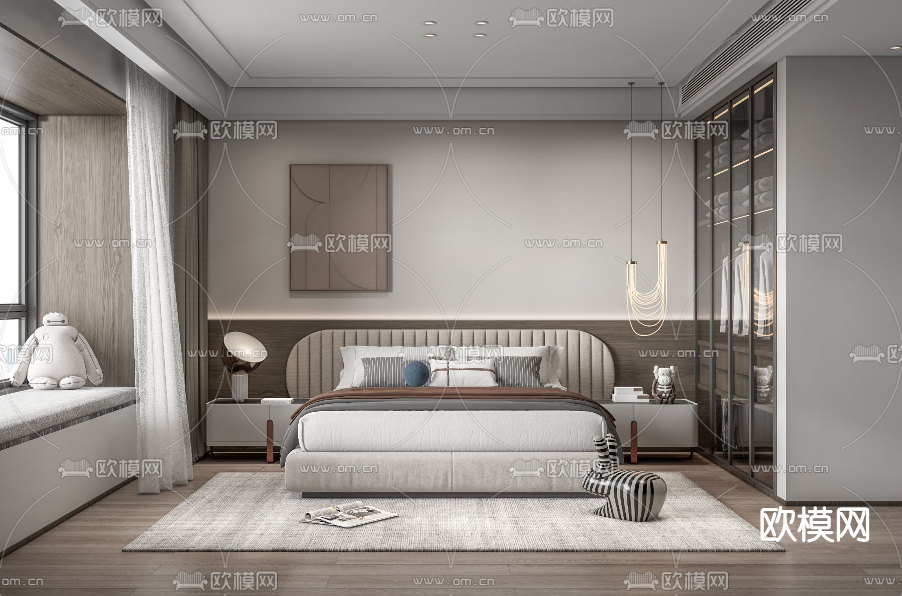 现代卧室su模型