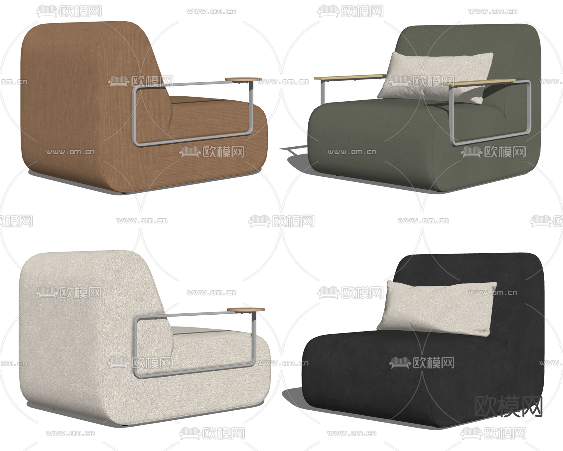 Sillón单人沙发su模型下载（渲染图2）