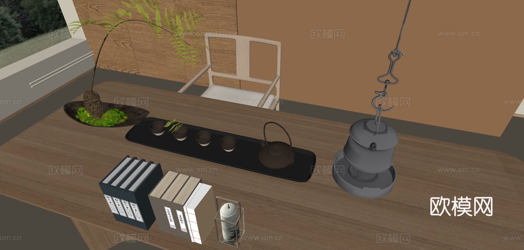 新中式茶具 茶壶 烧水壶 公道杯su模型下载（渲染图1）