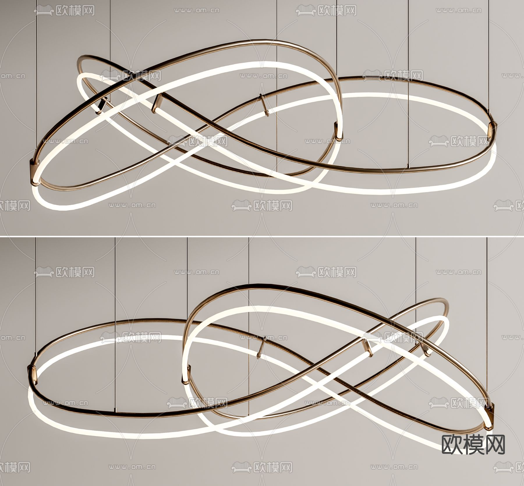 轻奢风艺术吊灯su模型