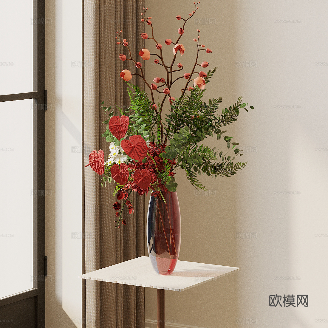 花瓶 插花 花艺3d模型