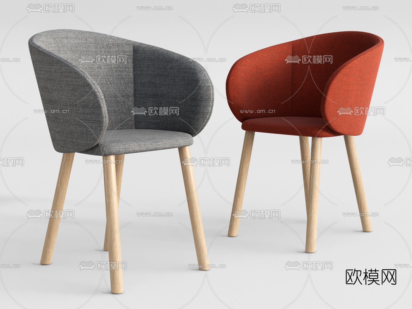 北欧布艺单椅su模型