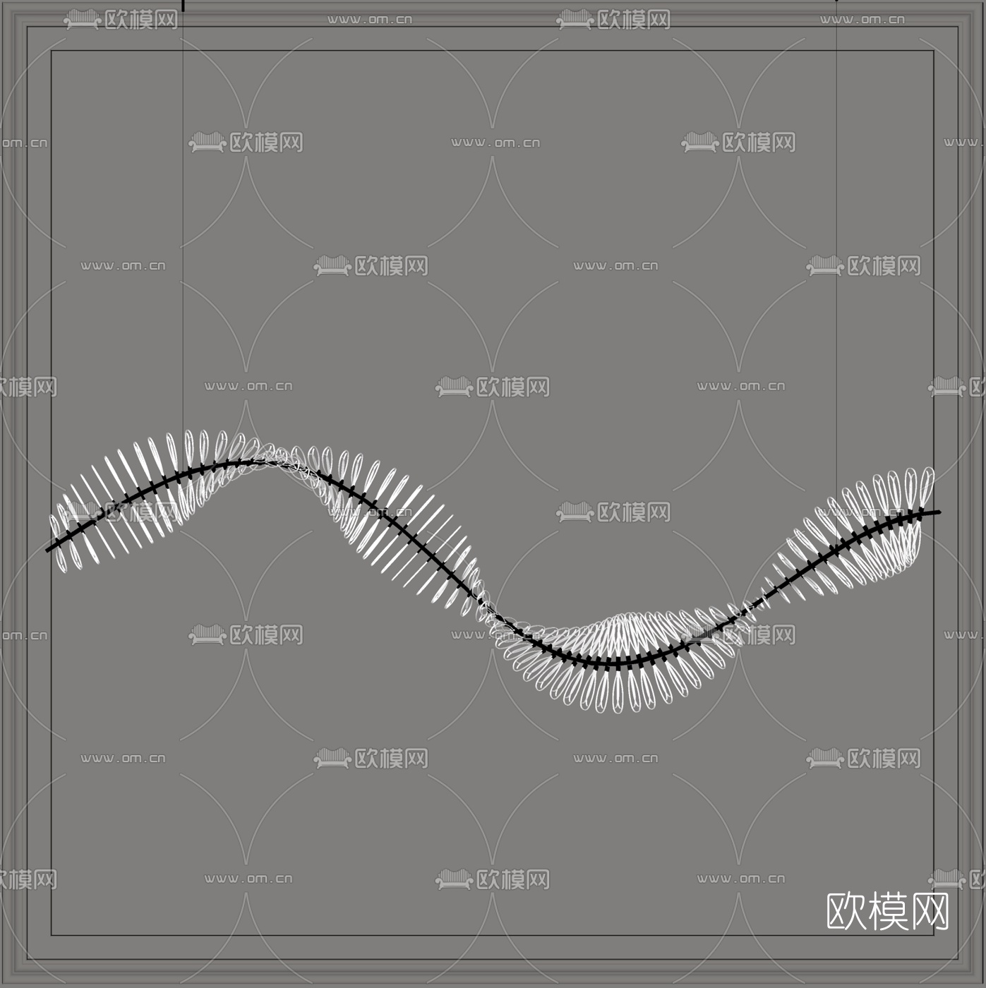 现代水晶吊灯su模型下载（渲染图2）