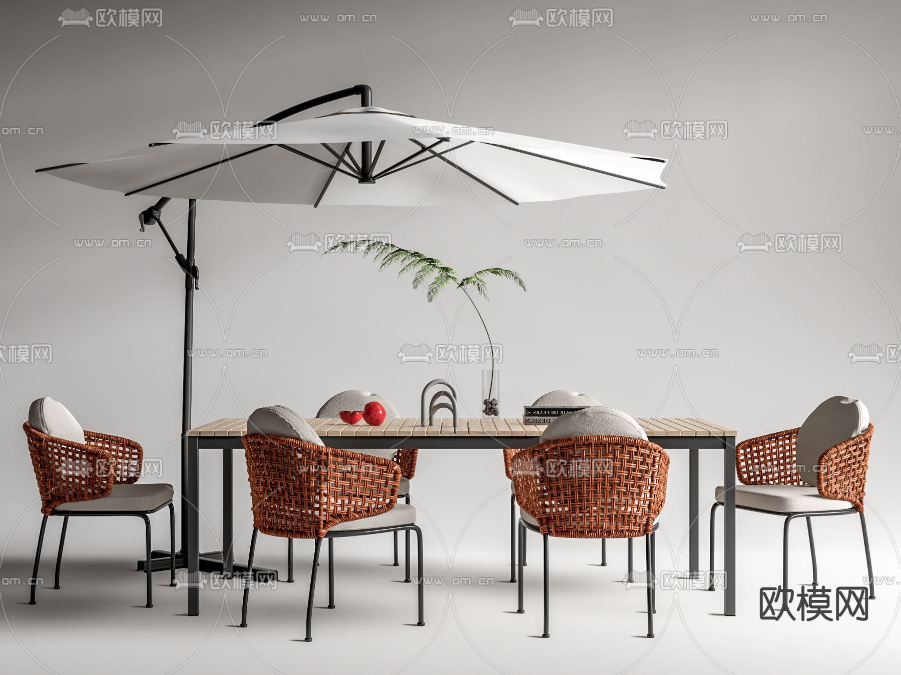 现代户外休闲桌椅su模型