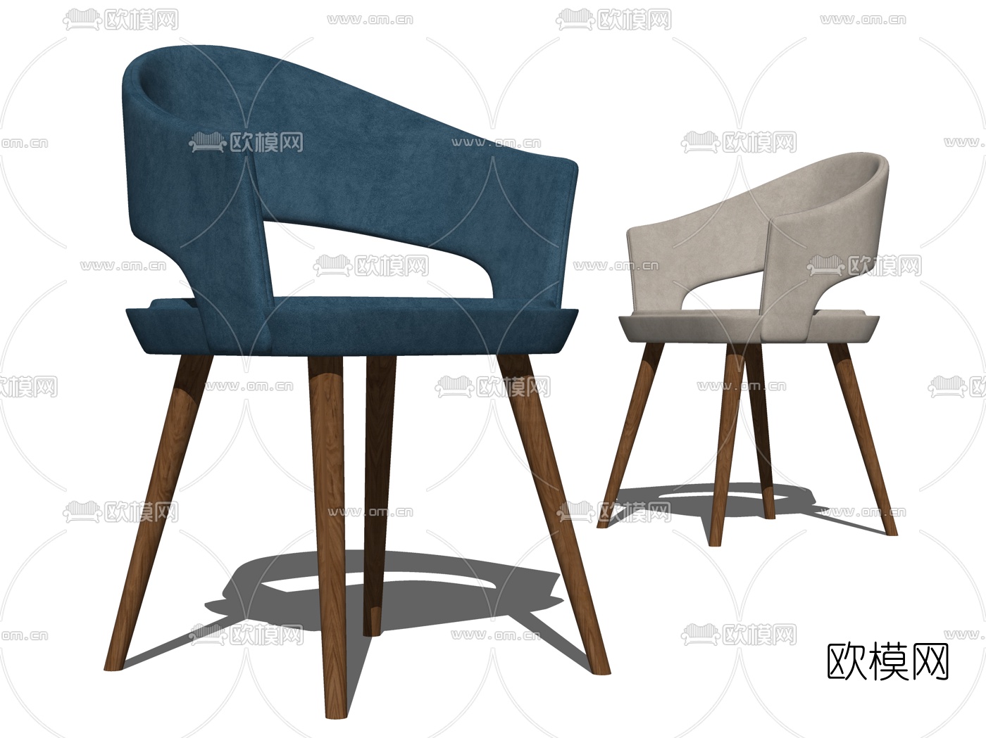 现代布艺休闲椅su模型