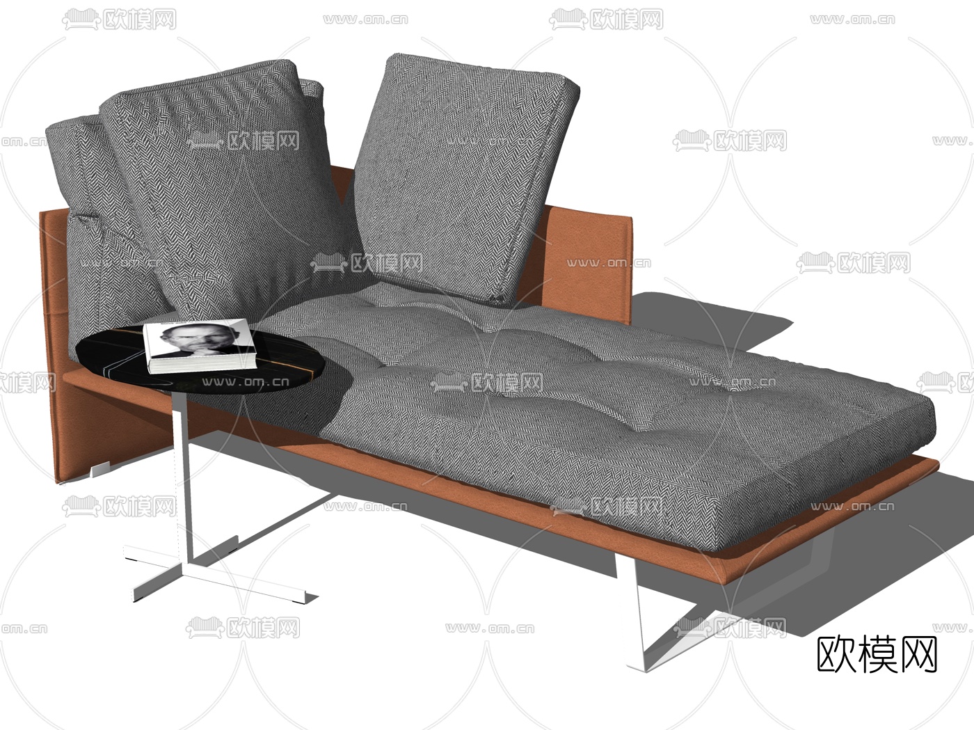 现代布艺贵妃椅su模型