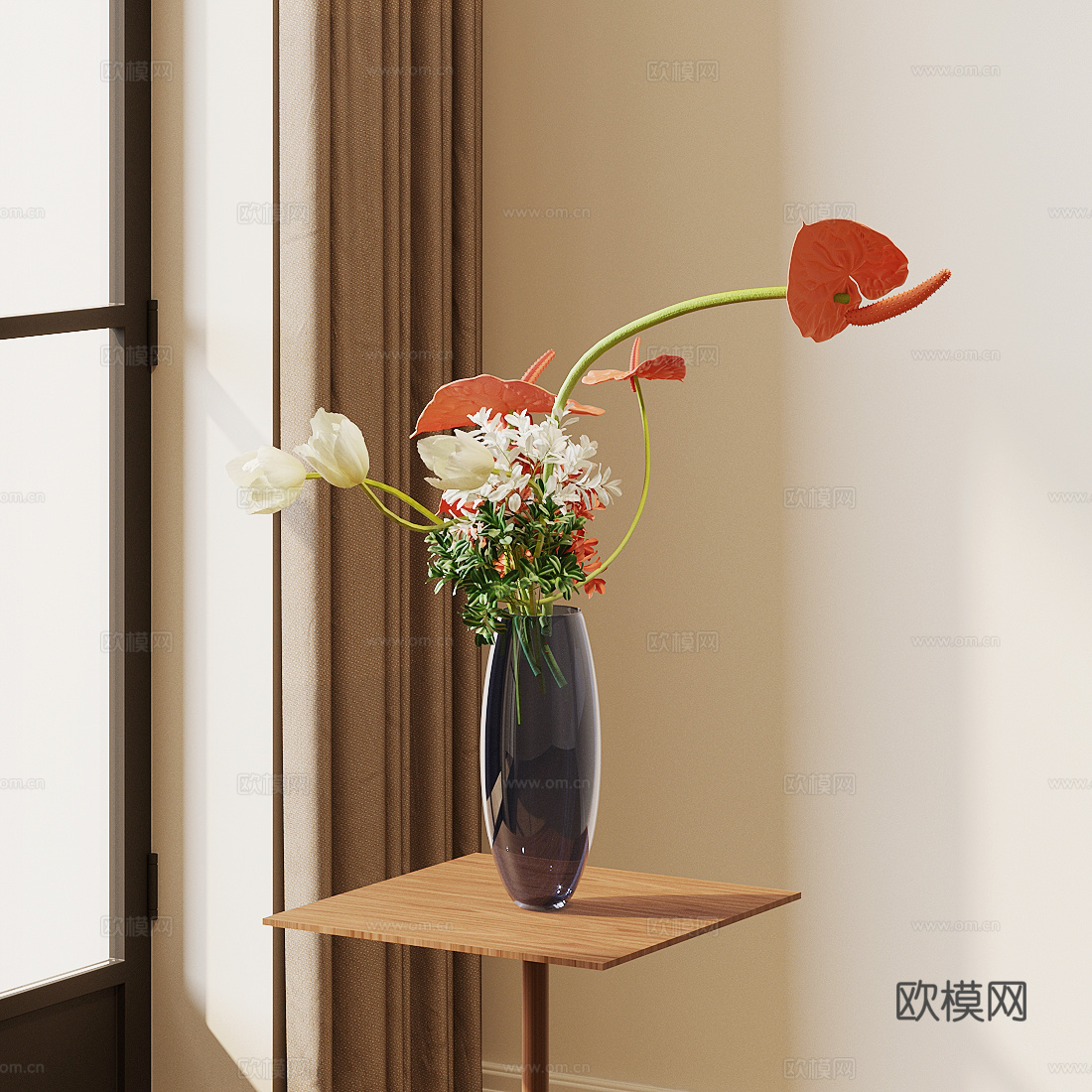 花瓶 花艺 插花3d模型