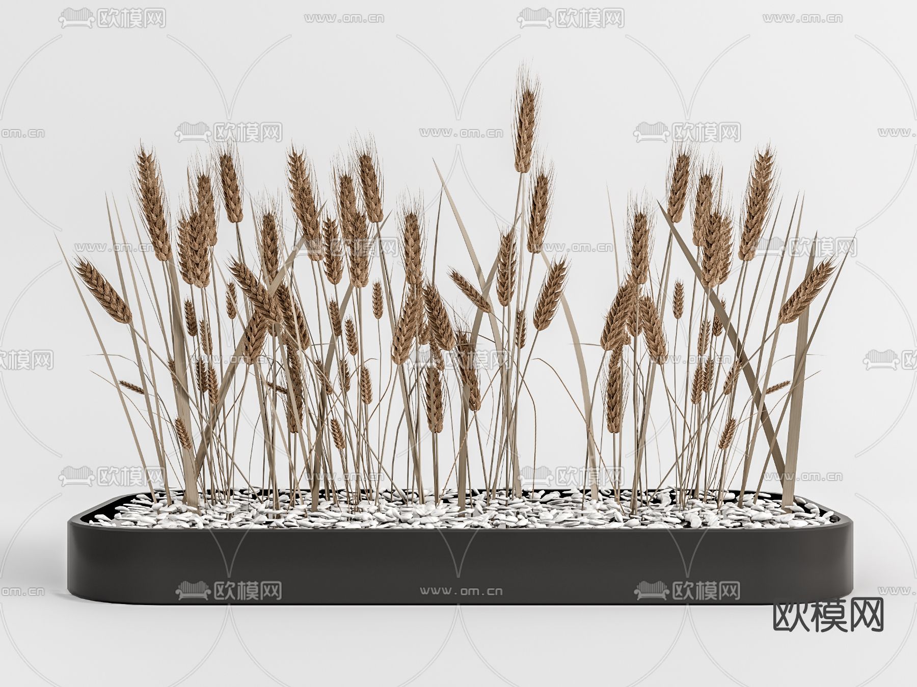 现代麦穗摆件su模型