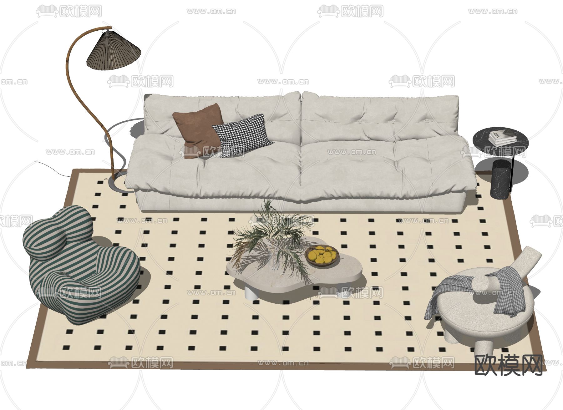 Baxter 组合沙发su模型