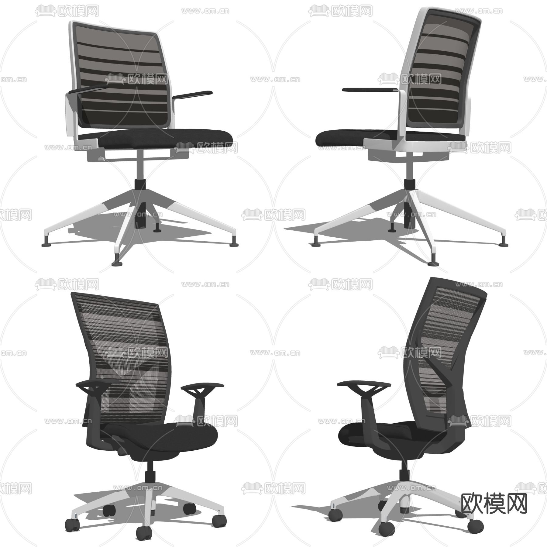 现代办公椅su模型下载（渲染图2）