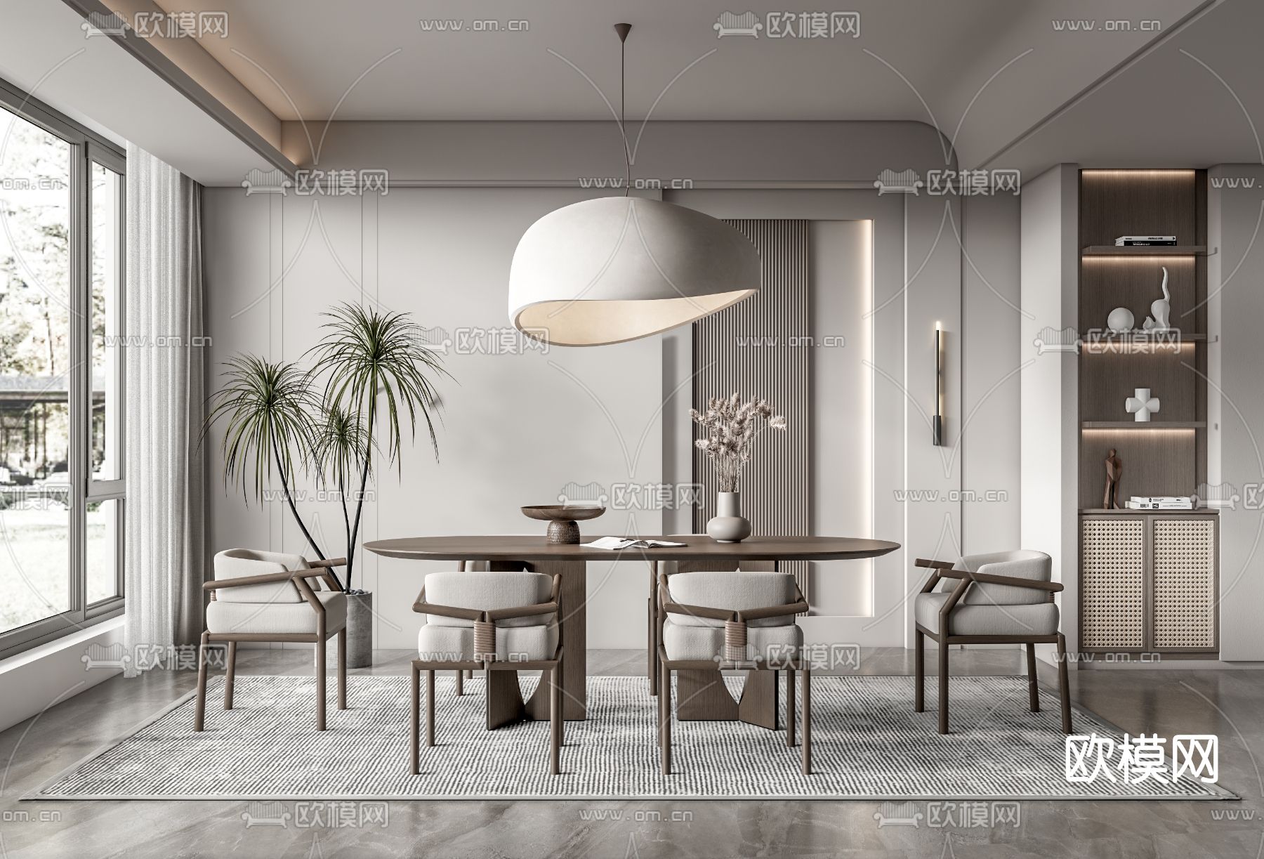 侘寂餐厅su模型