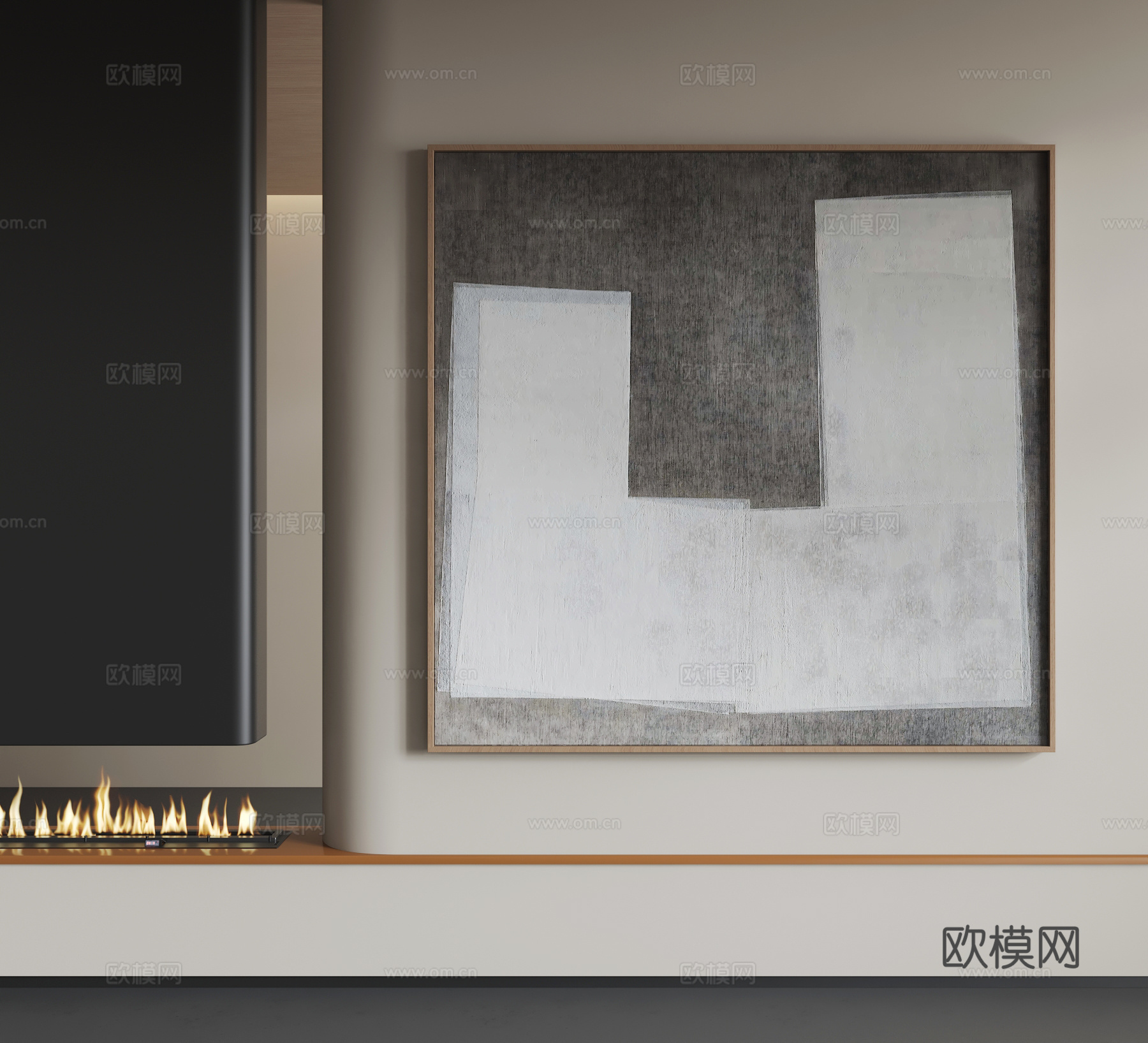 现代抽象挂画 现代极简挂画   现代意式挂画3d模型
