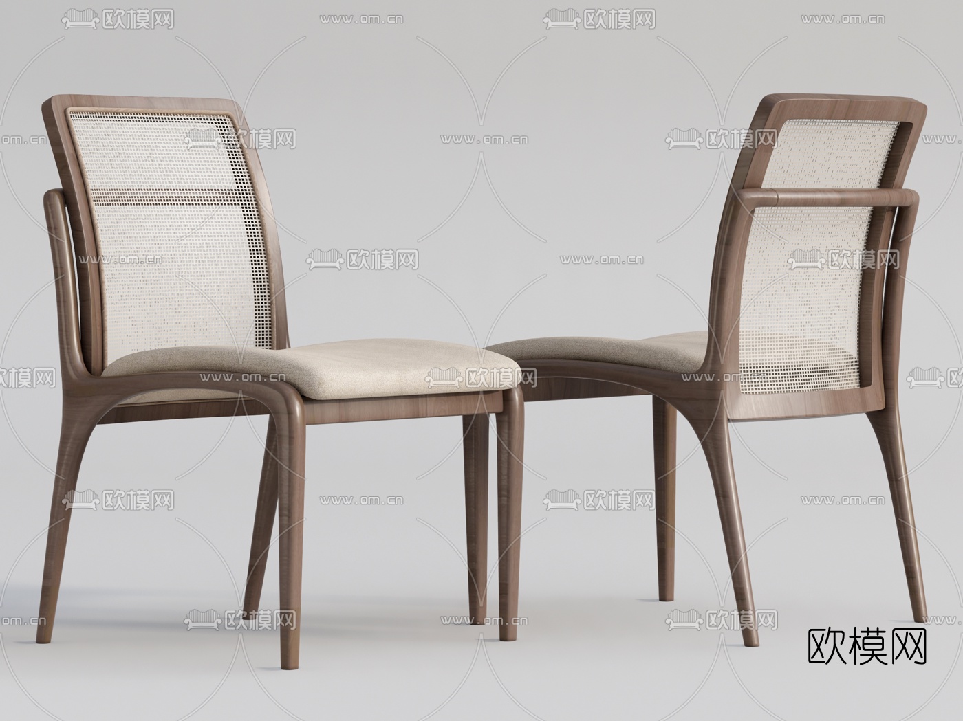 现代布艺单椅su模型下载（渲染图1）