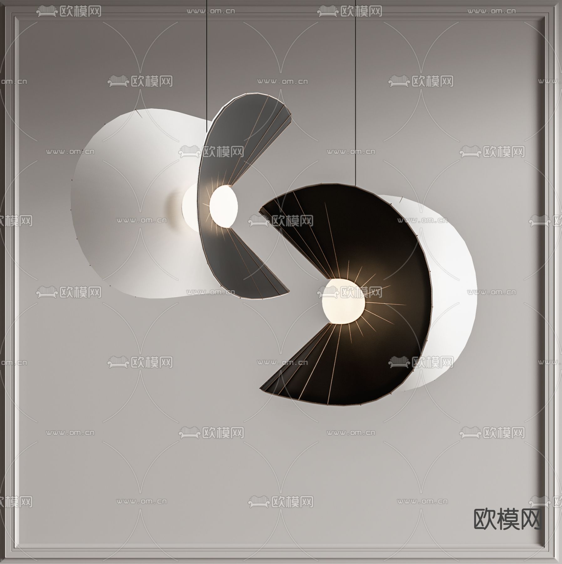 现代吊灯su模型