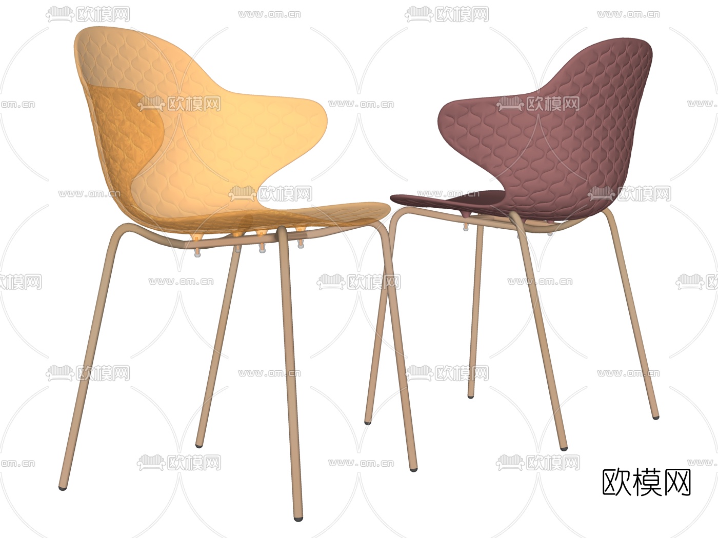 现代金属单椅su模型下载（渲染图2）