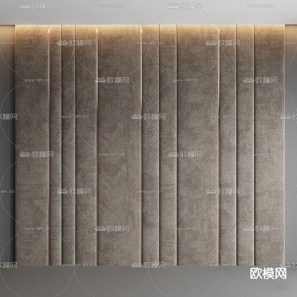 现代软包背景墙3d模型下载