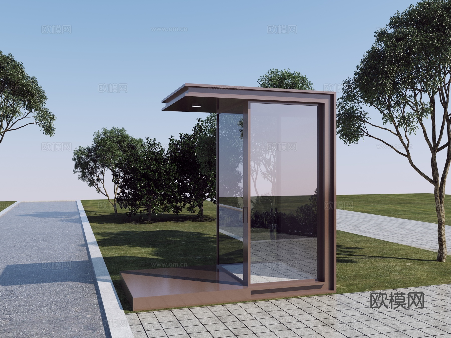 现代小公建_岗亭_保安亭_站岗亭3d模型