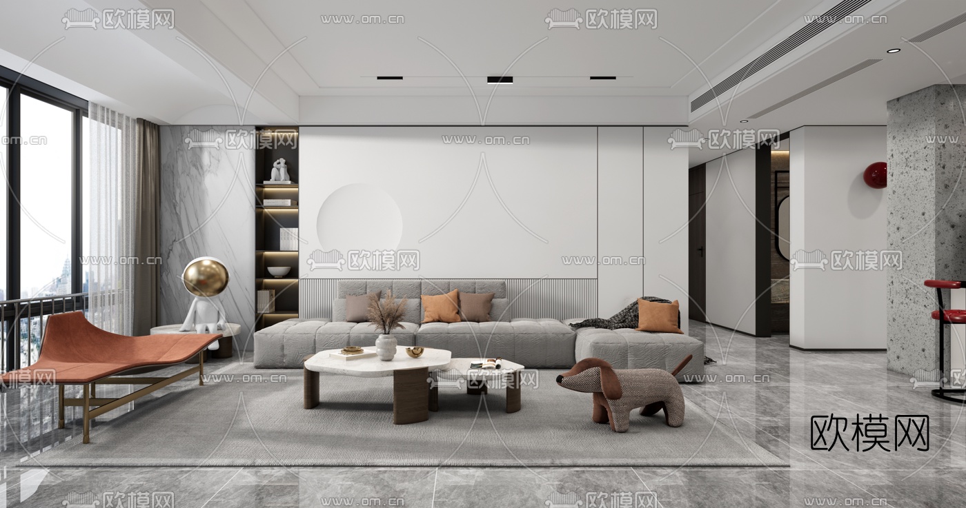 现代客厅su模型
