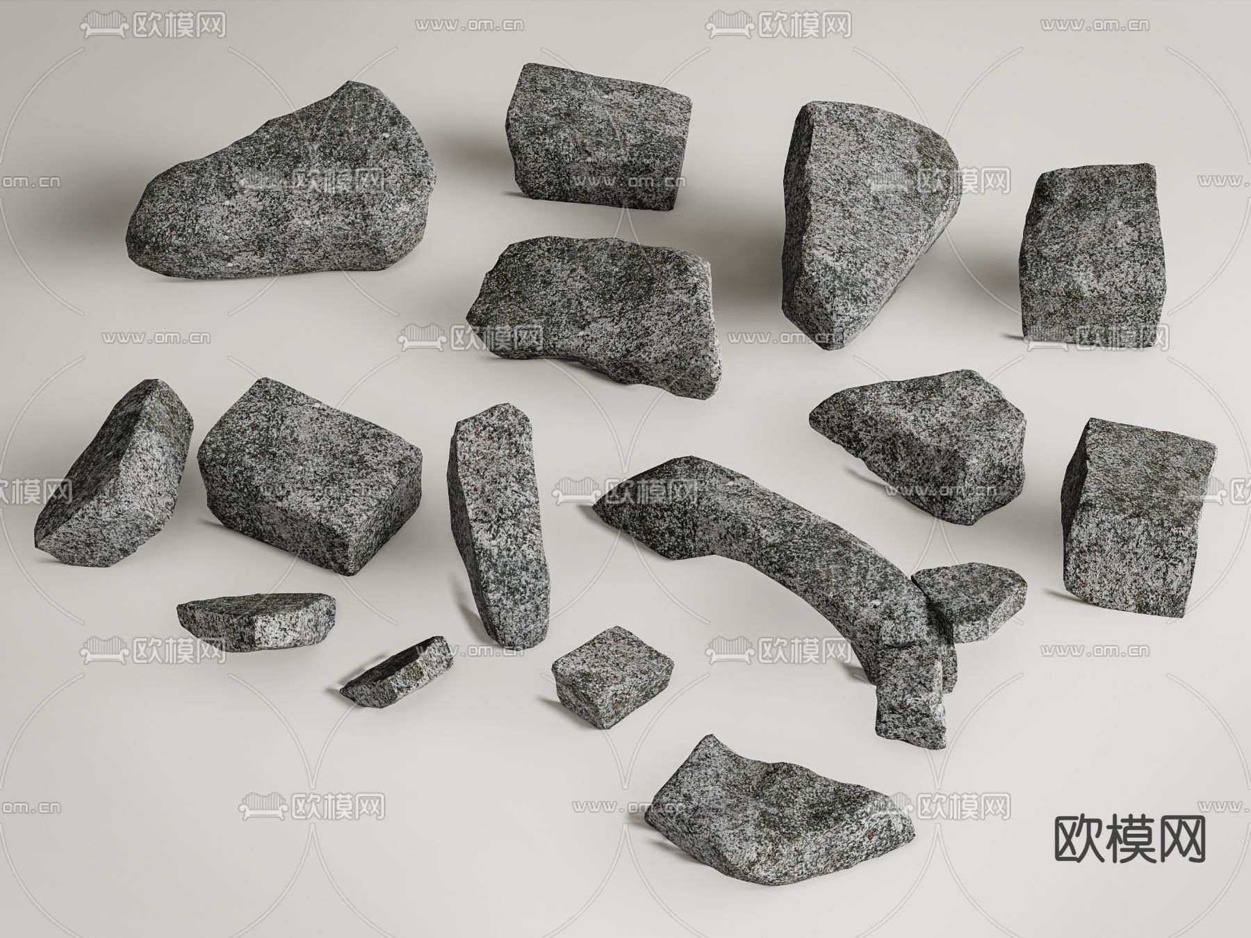 现代景观石头 石块 庭院石头su模型