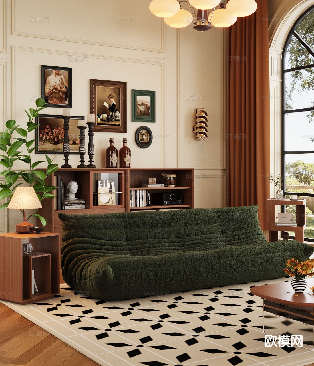 中古风沙发 毛毛虫沙发 懒人沙发3d模型下载