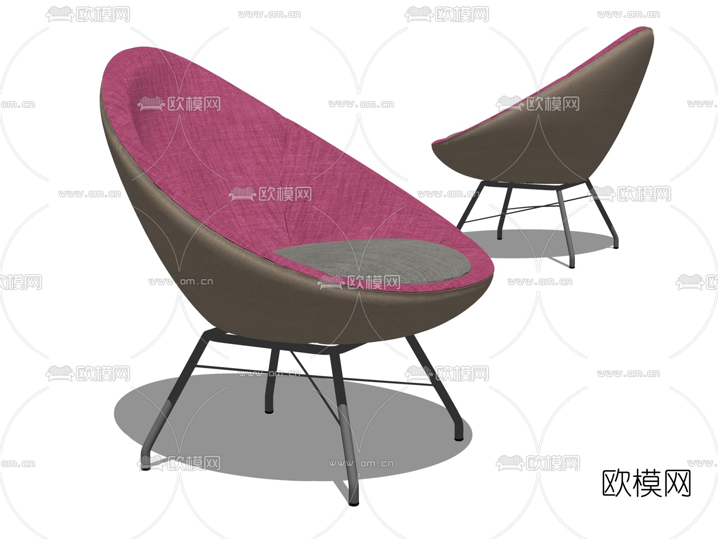 现代布艺休闲椅su模型